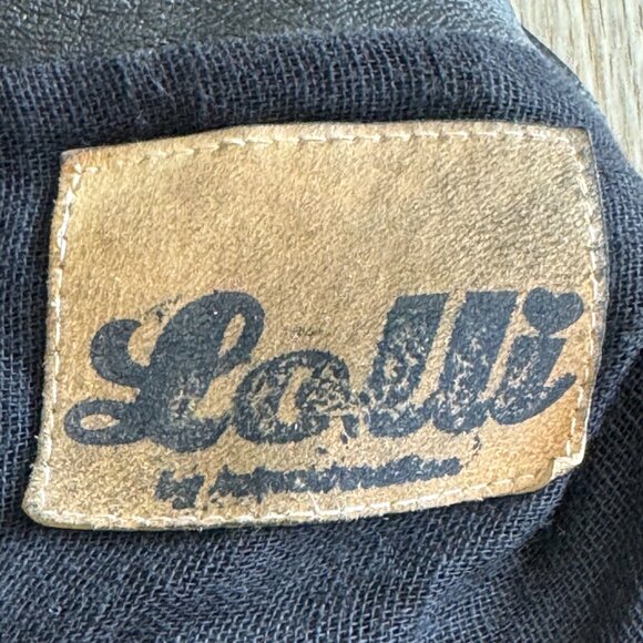 Lolli Black Genuine Leather Silver O Ring Squishy Dumpling Large Hobo Sling Bag - Picture 12 of 12